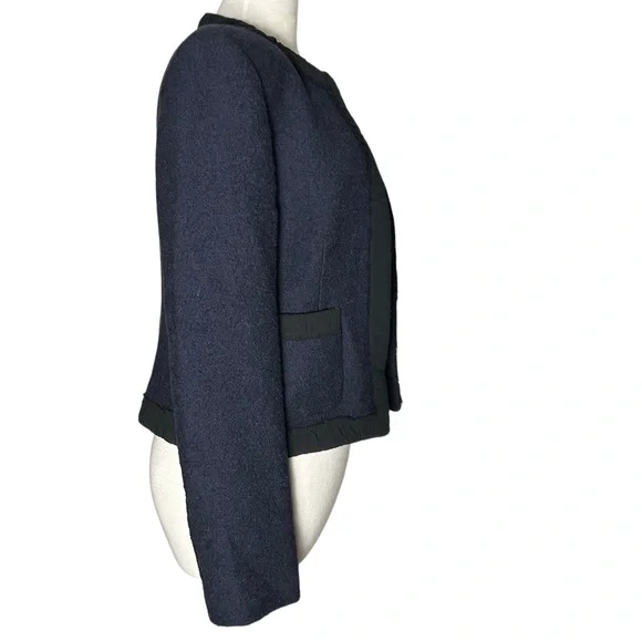 Michael Kors Italy Lady Coat Ruffle Structured Shoulders Blazer Wool Career 10